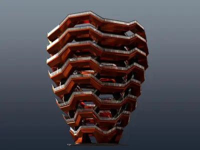 The Vessel Staircase Hudson Yards New York City 3D model