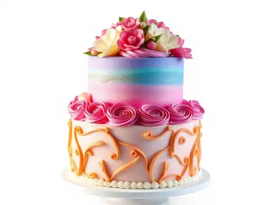 Celebratory Gradient Cake Ornament model pack Low-poly 3D model