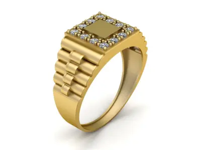 INDIAN DIAMOND WEDDING  RING 3D PRINTABLE MODEL  3D print model
