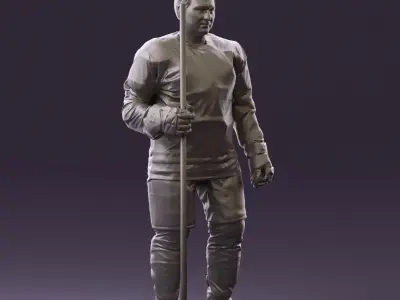 Hockey player in team russia jersey 0900 3D Print Ready 3D model