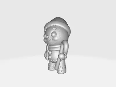 Adorable Gingerbread Man Christmas Holiday Cookie Character 3D print model
