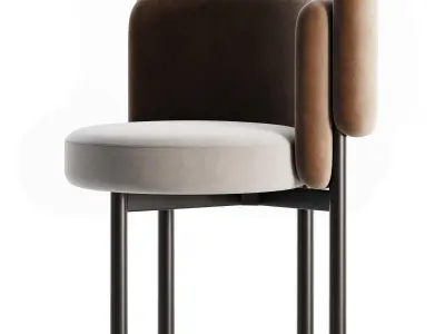 Luxury valvet dining chair 3D model