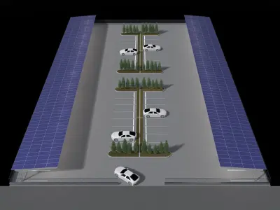 Solar parking layout 25-35 3D model