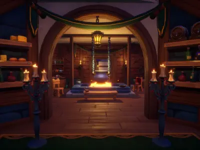 Emberheart Tavern - Stylized Modular Asset Kit for Unreal Engine Low-poly 3D model