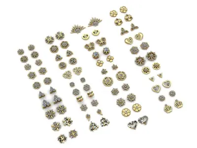 Earrings Collection 42 models Jewelry Gold 3D print model