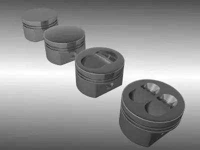 engine piston blend 3D model