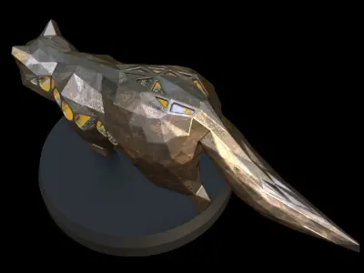 Steampunk Raccoon Low-poly 3D model