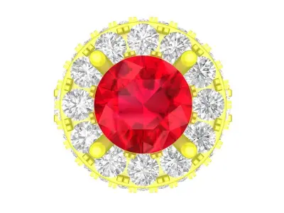 A7546 Luxury Korean Style Diamond Halo Eternity Engagement Ring 3D print model