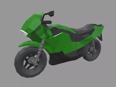 Low Poly Motorbike 05 Low-poly 3D model