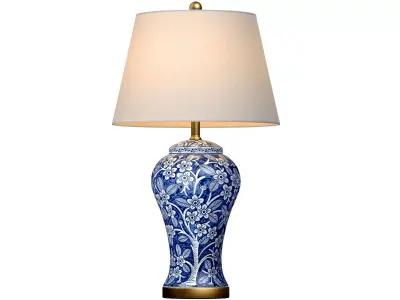 Table lamp SAFAVIEH Ginger Jar Sakura flowers Traditional  3D model