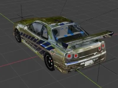 Paul Walker Gtr R34 3D model