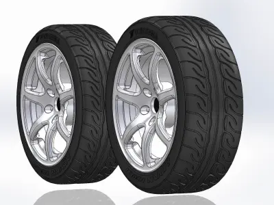 Set of wheels for scale model TVR Tuscan or T400 18in 3D print model