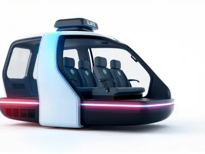 Futuristic Gravity Taxi 3D Model with Holographic Seating Low-poly 3D model