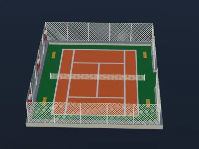 Tennis Court - Canada Low-poly 3D model