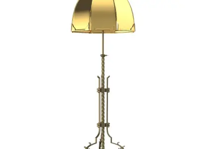 Early 1900s Solid Brass Floor Lamp 3D model