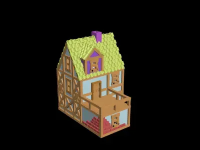 Medieval House 65 3D print model 3D model