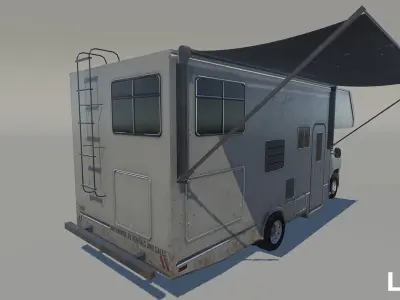Campervan RV Low-poly 3D model