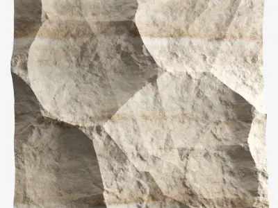 49-RockPanel piece of rock on wall 3D model