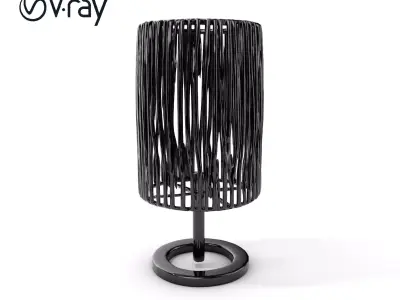 Modern Bamboo Table Lamp Model Pack Low-poly 3D model