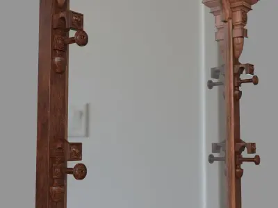 Antique Wood Dressing Table 3D model