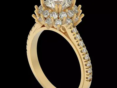 Lux ring silver gold jewelry printable 3D model 3D print model 16