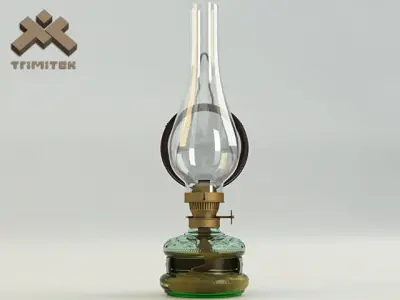Photorealistic Oil Lamp 3D model
