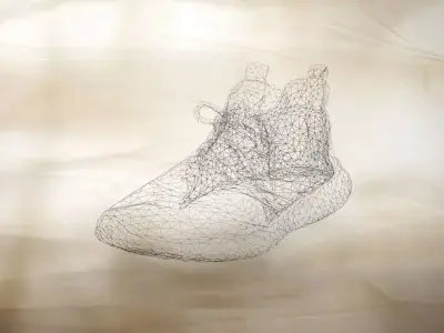 A pair of used shoes 015 Low-poly 3D model