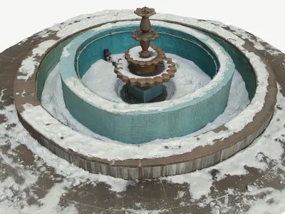 Fountain Scanned 3D PBR model Low-poly 3D model