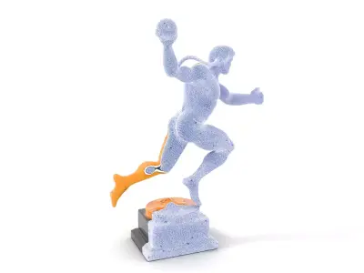 Gold Trophy Athlete Statue Model Pack Low-poly 3D model