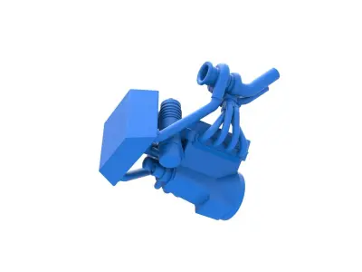 Engine of Uphill Sand Racing Dragster Version 3 Scale 1 to 25 3D print model