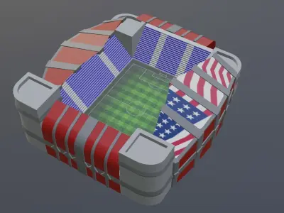 Football Stadium - USA Low-poly 3D model