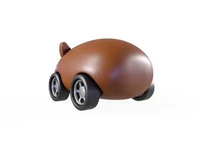 Cartoon Horse Car Cute Low-poly 3D model