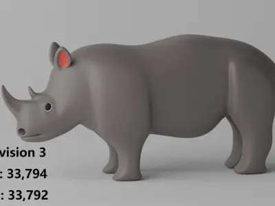 Cartoon Rhinoceros Rhino 3D model