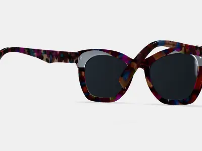 Augusta Sunglasses in Confetti Tortoise 3D model