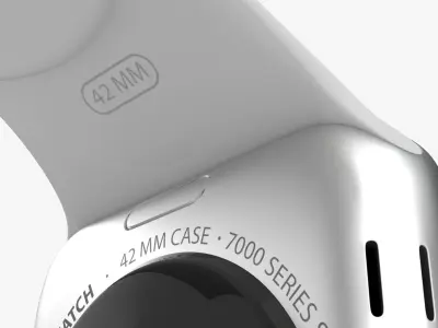 Apple Watch Sport White 42mm Low-poly 3D model