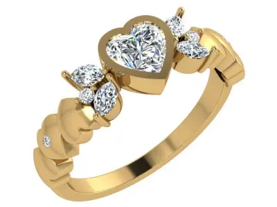 Heart Bezel Ring 4544 3D print model