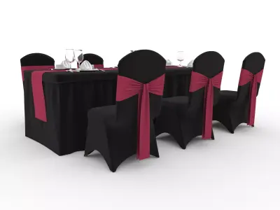 Banquet Table and Chair 134 3D model