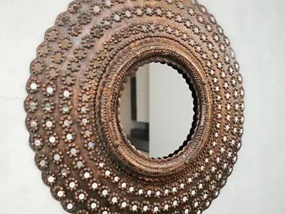 Round Peacock Mirror 3D model