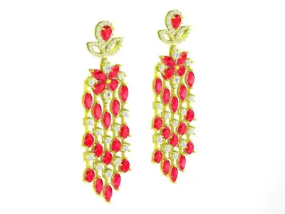 5825 luxury diamond earrings  3D print model