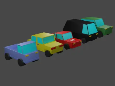 Low Poly Cars Pack  Low-poly 3D model