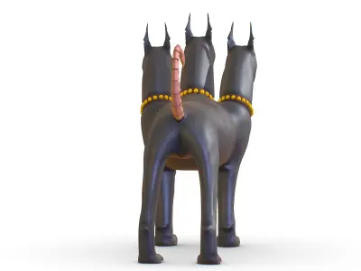 High Poly Monster Three Headed Cerberus Dog 3D Model 3D model
