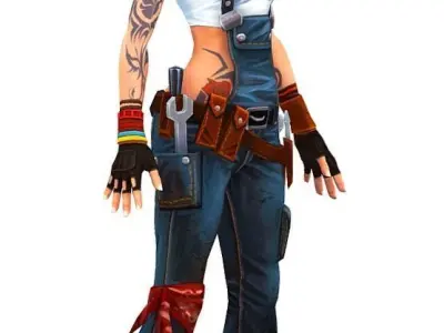 Woman Engineer Low-poly 3D model