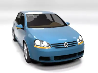 GOLF 5 DOOR LOWPOLY Low-poly 3D model