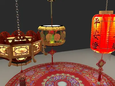 Chinese Red Lantern 3D model