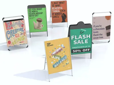 Banner Roll-up Stand 3D model