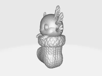 Cute Axolotl in Christmas Stocking Adorable Holiday Figurine 3D print model