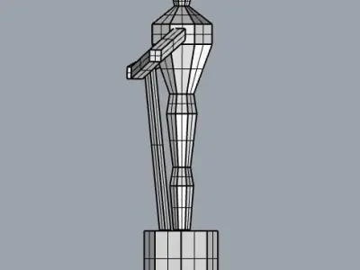 lowpoly oscar statue 3D model