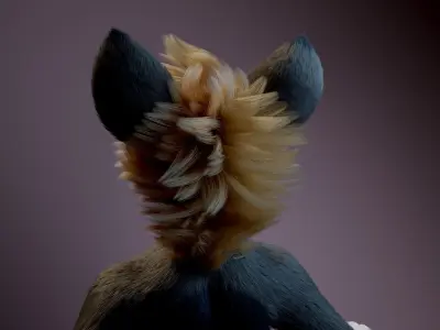 Amethysta Anthro Wolf 3D model