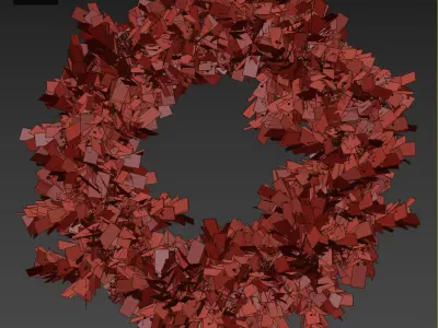Christmas wreath with decor 3D model