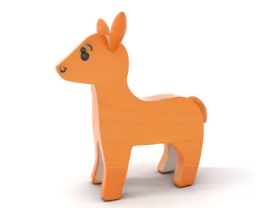 Wooden Deer Toy Model Pack Texture